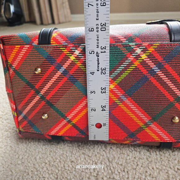 UNUSED Dooney & Bourke Plaid Leather Tote Bag Shopper With Dustbag - Picture 3 of 16